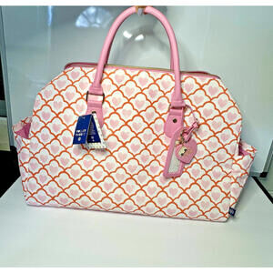 SOLD Roller Rabbit Target Geo Hearts Softside Double Strap Duffel Bag SOLD